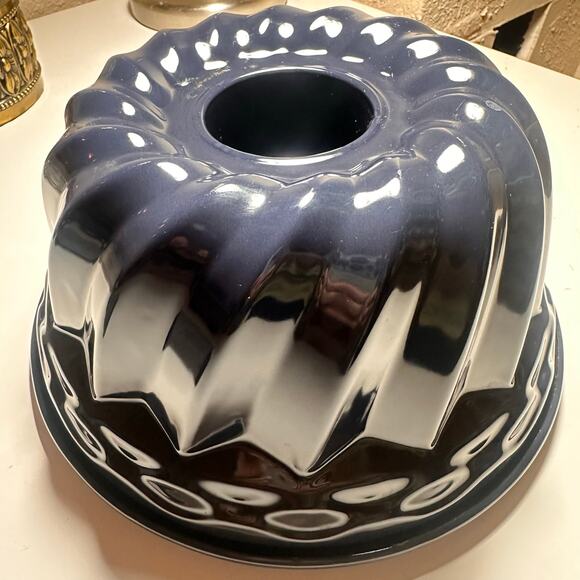 Dr Oetker Gugelhupf bundt 10" x 5" Baking Enamelled Pastry Form Sponge cake BLUE - Picture 8 of 15